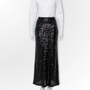 Boston Proper Black Sequin Maxi Dress NWT Size 0